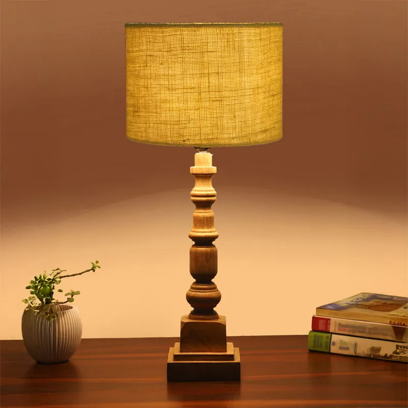 Sienna I Arbor Wooden Table Lamp - Yellow,Brown media 1