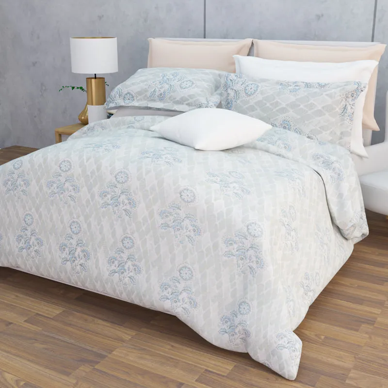Marigold Fields Cotton Bedsheet (Grey) - 144 TC media 8