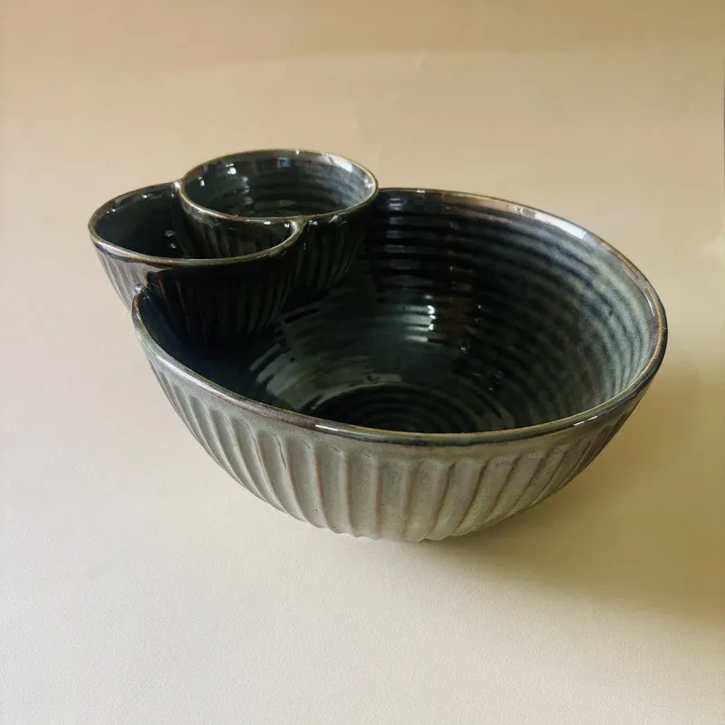 Ceramic Double Dip Snack Bowl media 6