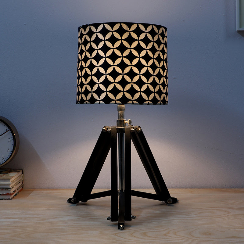 Tatania Printed Tripod Mango Wood Table Lamp - Black,White