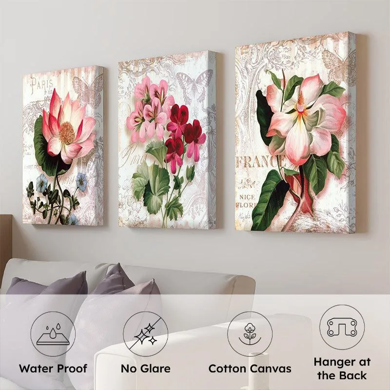 Hendo Bloom Canvas Wall Painting - Set Of Three media 6