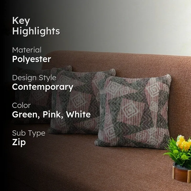 SquareDrift Cushion Cover (Mauve) - Set Of Three media 2