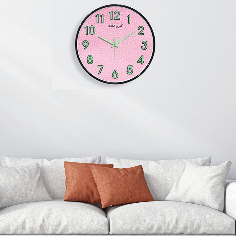 Liora Round Modern Plastic Wall Clock - Pink