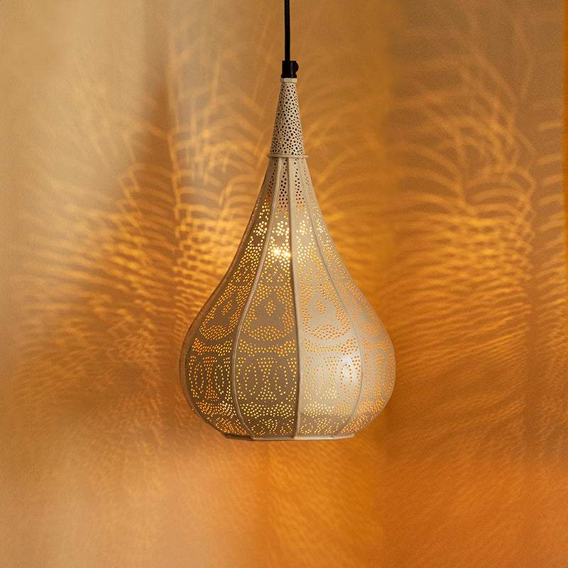 Fez Noor Iron Ceiling Lamp - White