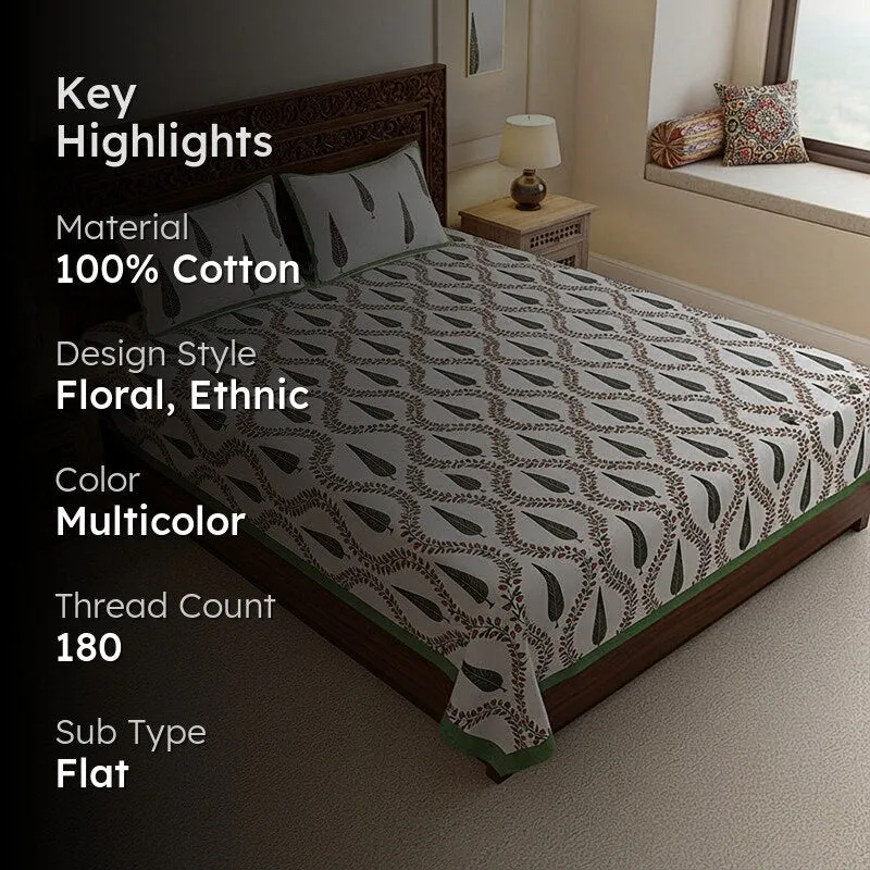 Regalia Cotton Bedsheet (Grey) - 180 TC media 2