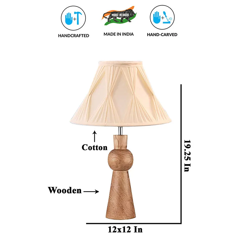 Angler Loft Wooden Table Lamp - Ivory,Brown media 6