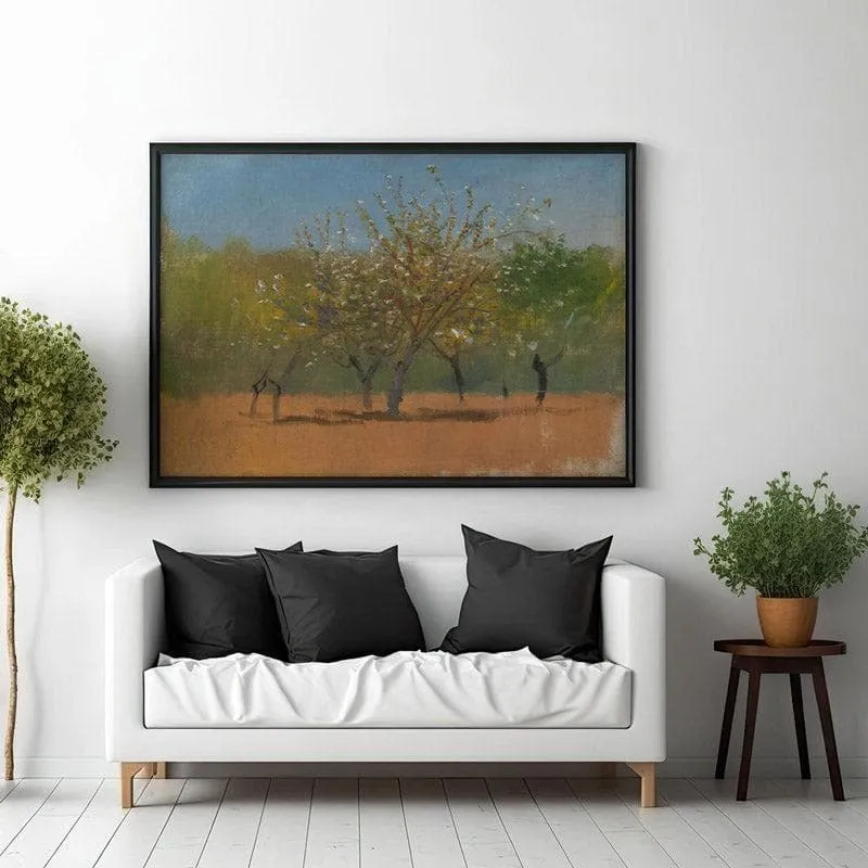 Trees In Bloom Canvas Wall Painting - Black Frame media 3
