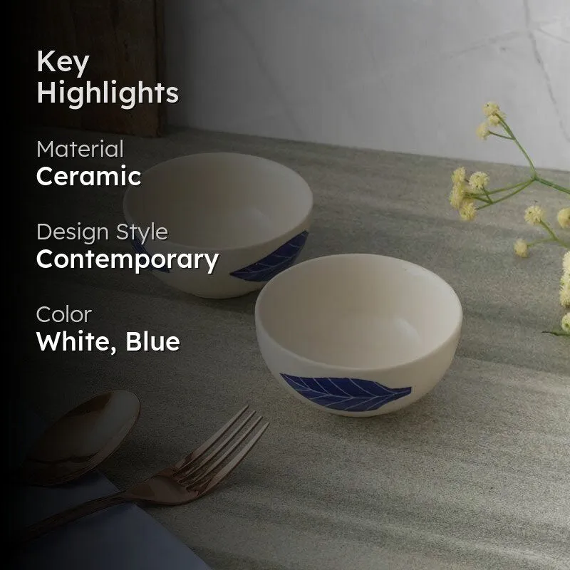 Lino Leaf Ceramic Bowl - Set Of Two media 2