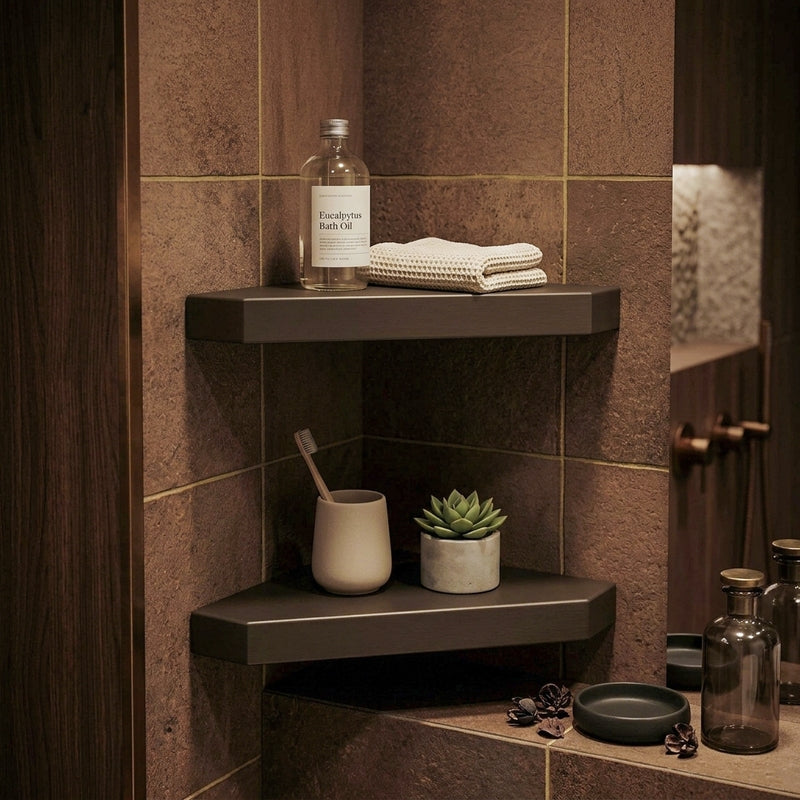 Berk Corner Floating Wall Shelf (Black) - Set Of Two media 4