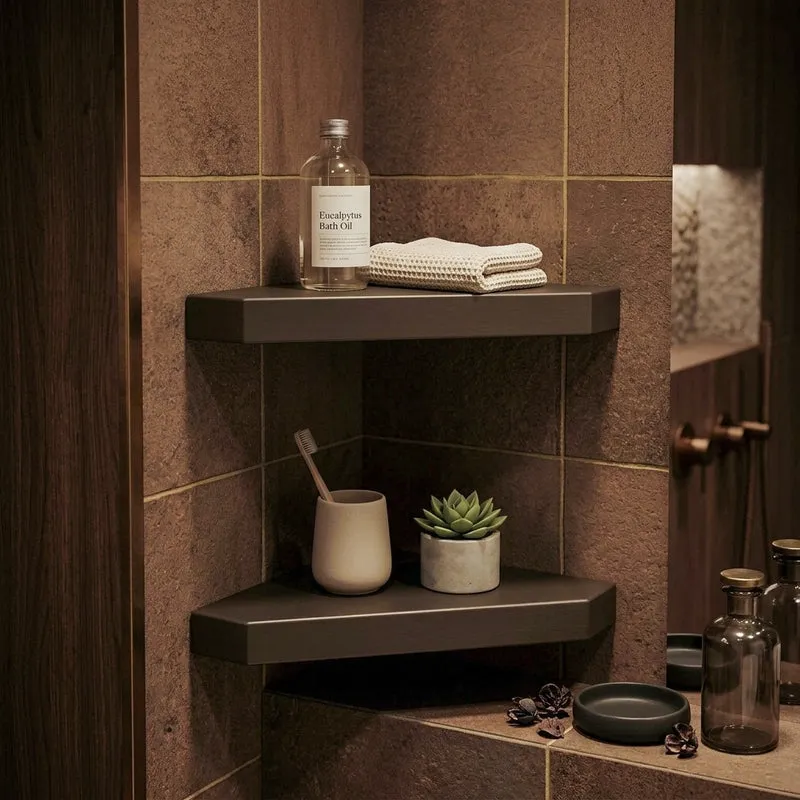 Berk Corner Floating Wall Shelf (Black) - Set Of Two media 4