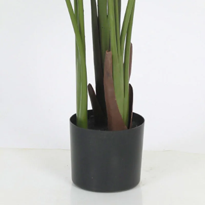 Bale Artificial Banana Plant With Black Plastic Pot - 5.3 Feet media 4