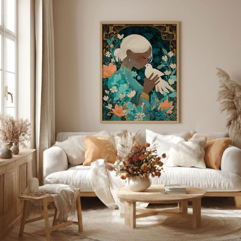 Miraye Canvas Wall Painting With Brown Frame