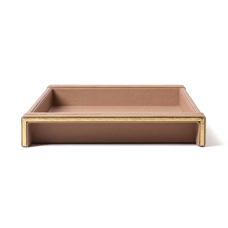 Ceastra Faux Leather Serving Tray - Beige media 4