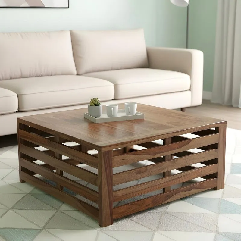 Qervo Sheesham Wooden Center Table - Dark Brown media 1