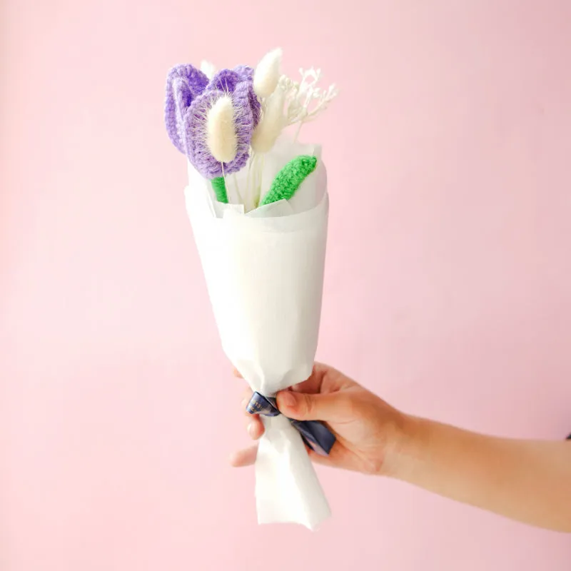 Knot & Petal I Crochet Flower Bouquet - Purple media 1