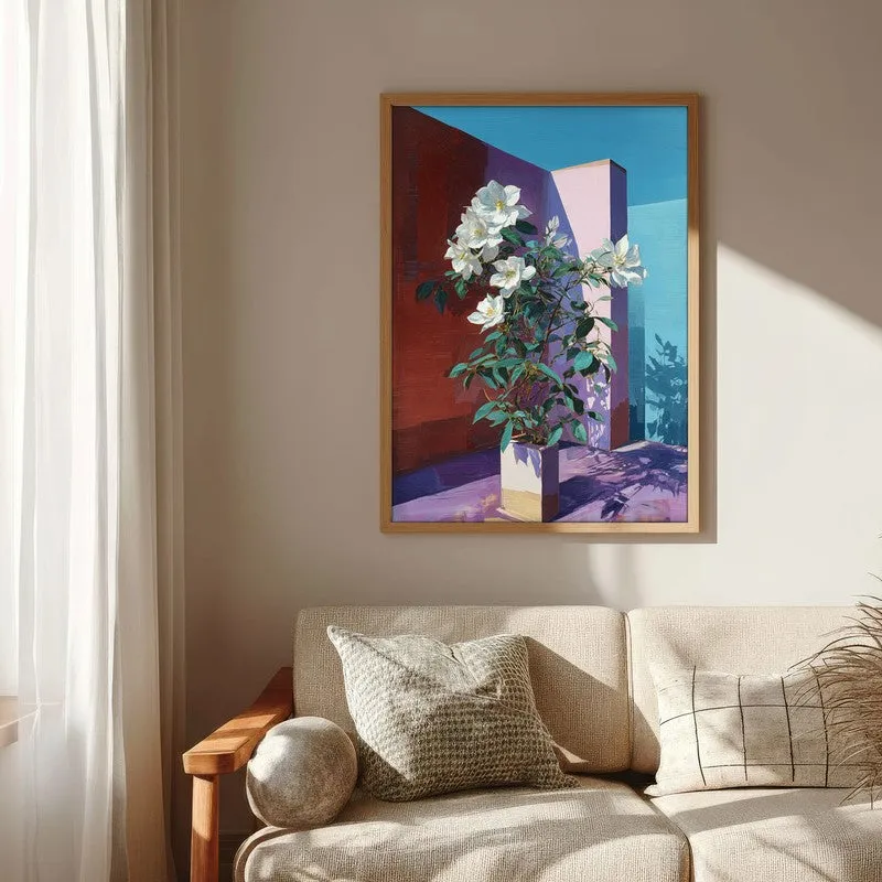 Flora Facet Canvas Wall Painting - Brown Frame media 6
