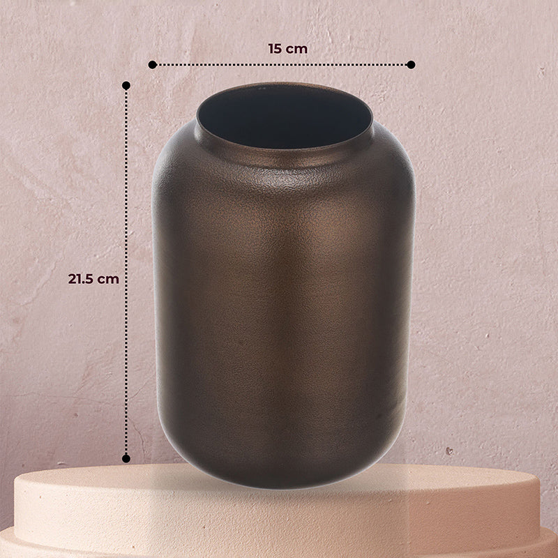 Alexis Metal Vase - Brown media 6