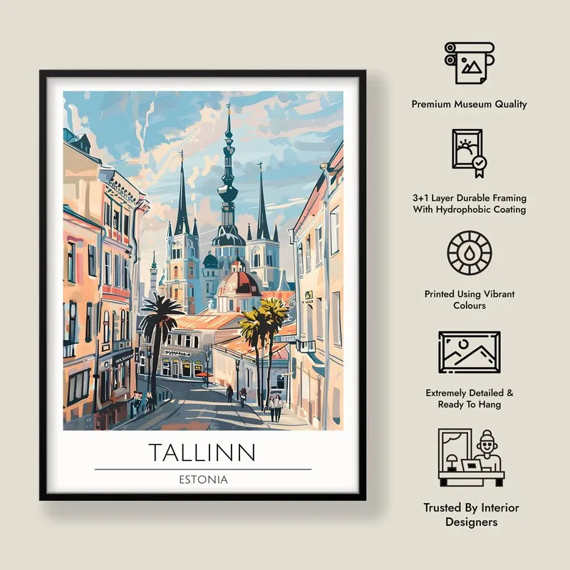 Vintage Tallin Framed Canvas Wall Painting media 8