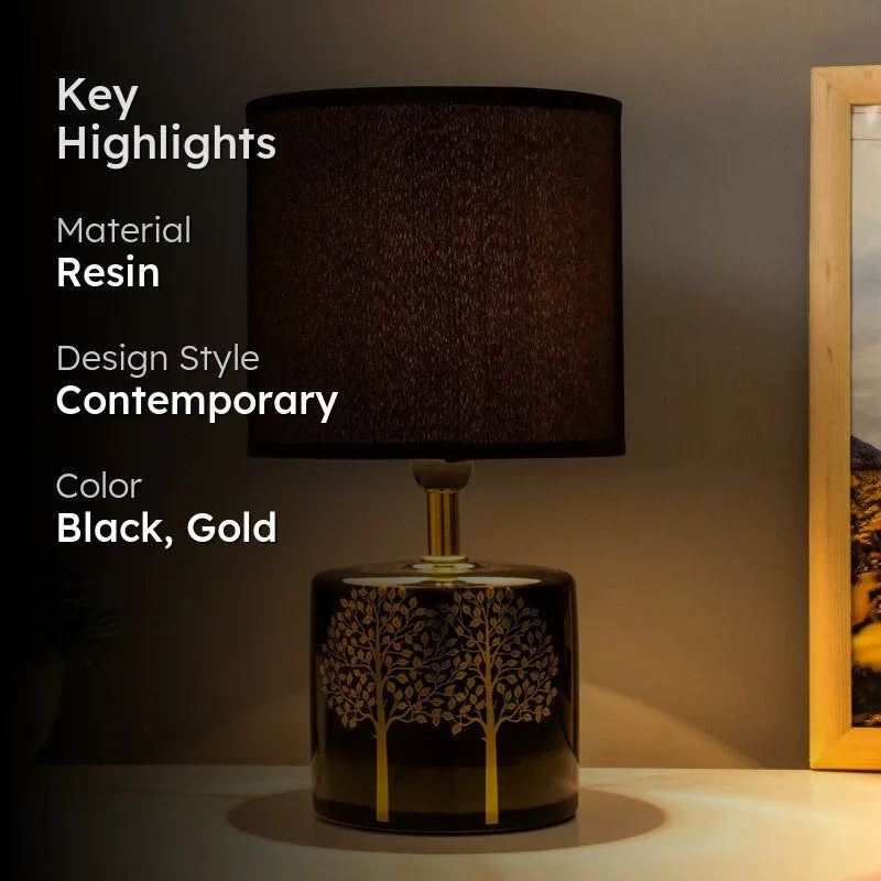 Vriksha Resin Table Lamp - Black,Gold media 2