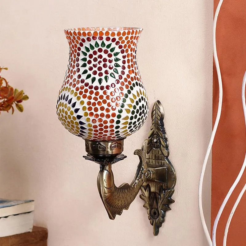 Riva Ziada Mosaic Glass & Metal Wall Lamp media 3
