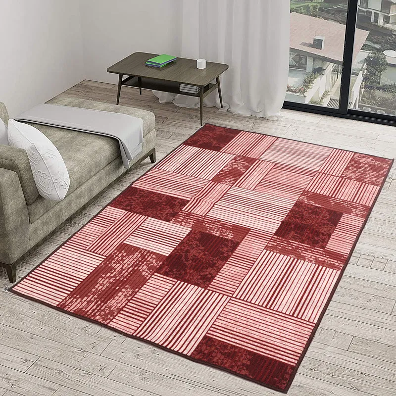 Scarlet Grids Anti-Skid Carpet media 3