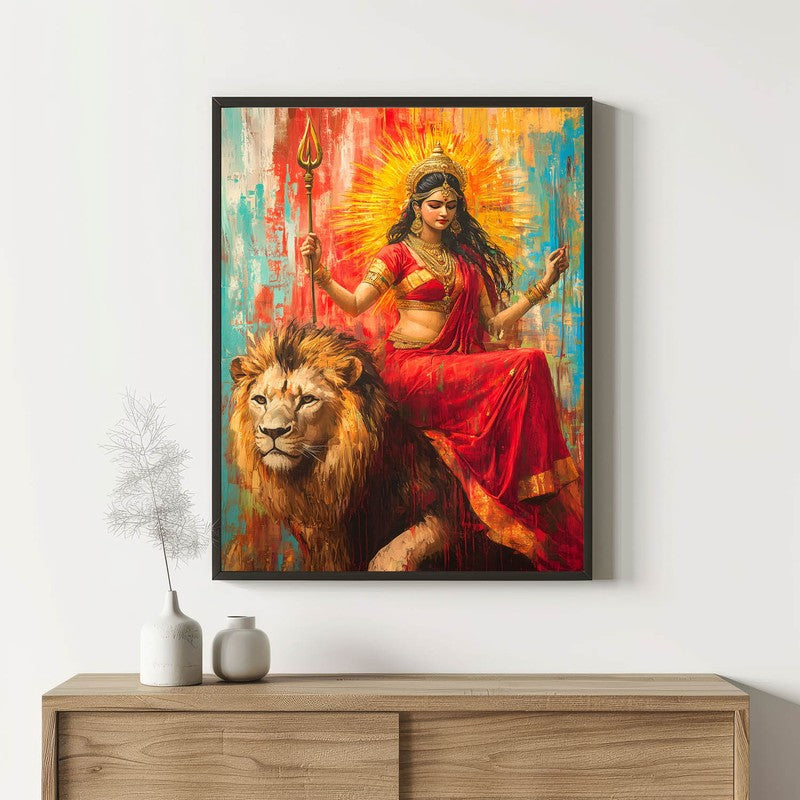 Vanagopala Spiritual Archival Paper Wall Painting With Frame - Black