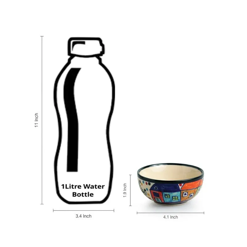 Sweet Home Handpainted Serving Bowl (170 ML) - Set Of Four media 6