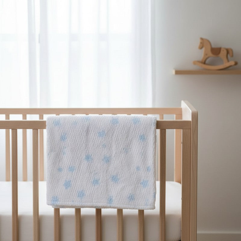 Celestial Star Print Cotton Bath Towels - White