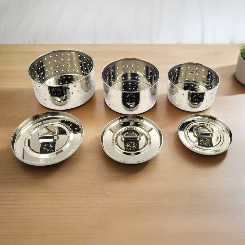 Hive Silver Stainless Steel Containers - Set Of Three media 7
