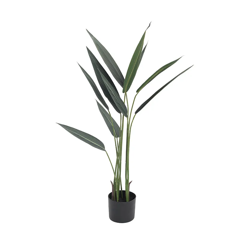 Chloro-faux Artificial Plant With Black Plastic Pot - 3.6 Feet media 5