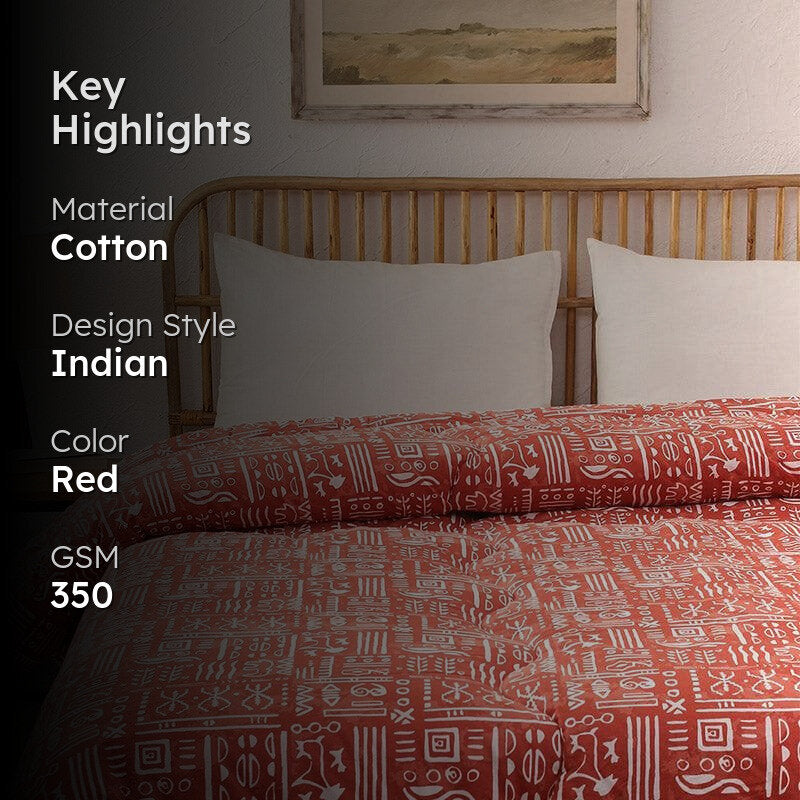 Snuggle Soft Cotton Comforter (Rust)  - 350 GSM media 2