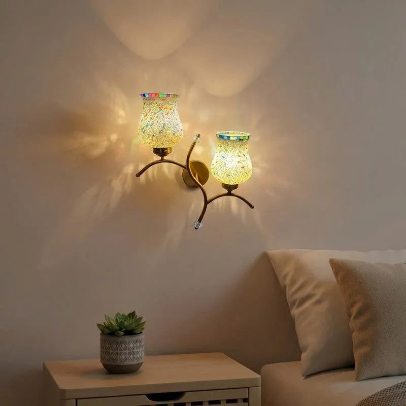 Lumecrest Twin Glass Wall Lamp - Multicolor media 1