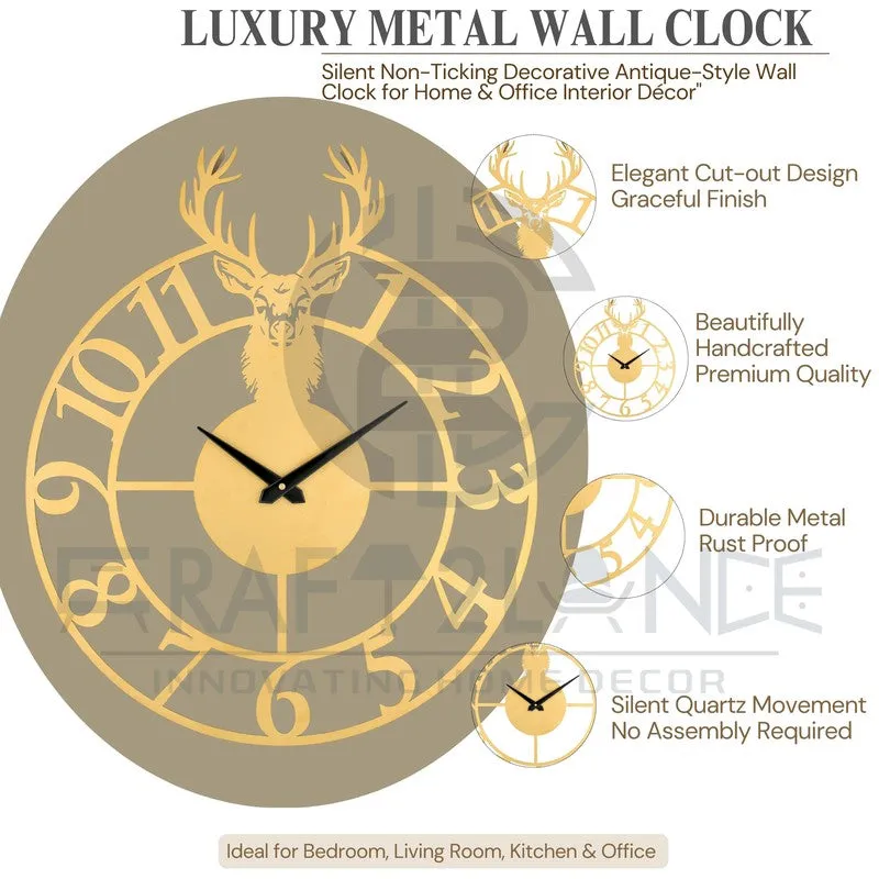 Golden Silent Wall Clock - Gold media 7
