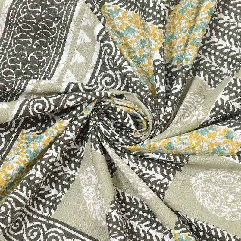 Symmetry Sleep Geometric Cotton Bedsheet (Grey) - 140 TC media 4
