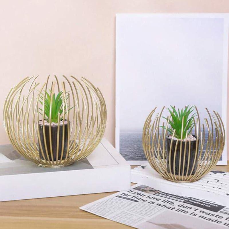 Crown Wrap Planter With Faux Plant - Set Of Two media 3
