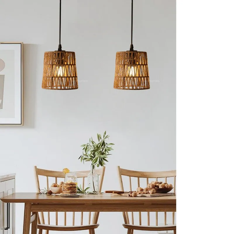 Valran Ceiling Rattan Raffia Ceiling Lamp media 4