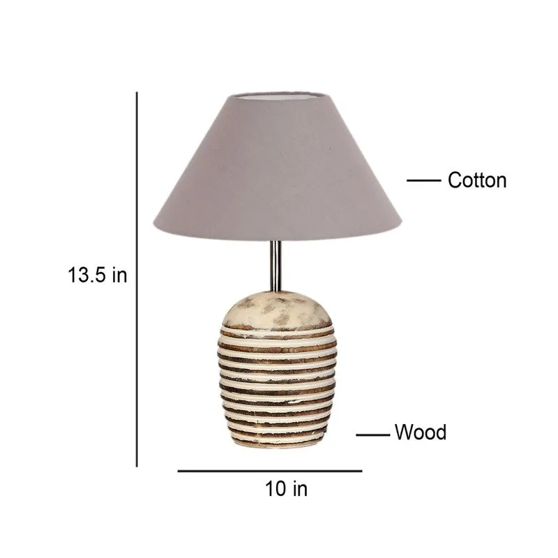 Lumexa Cotton Table Lamp With Wooden Base - Grey media 9