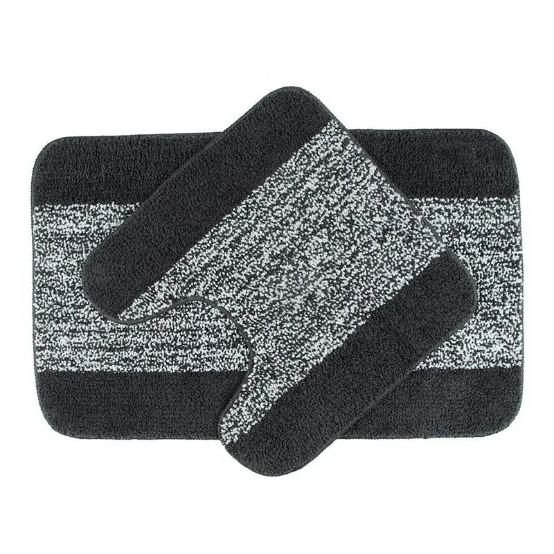 Marvis Anti Skid Bath Mat & Contour Mat (Grey) - Six Piece Set media 4
