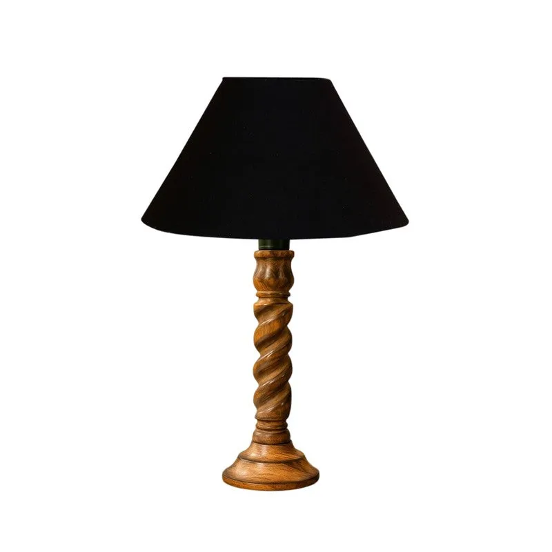 Elvane Ziora Wooden Table Lamp - Black media 5