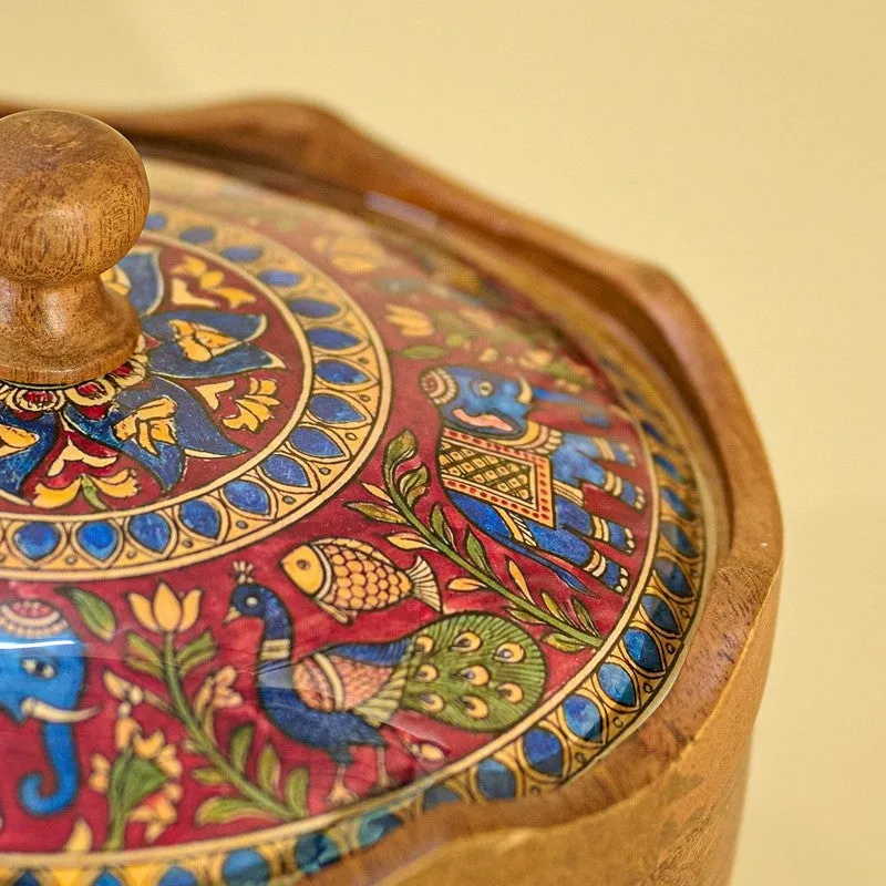 Mithila Wooden Masala Box with 7 Containers - Nine Piece Set media 10