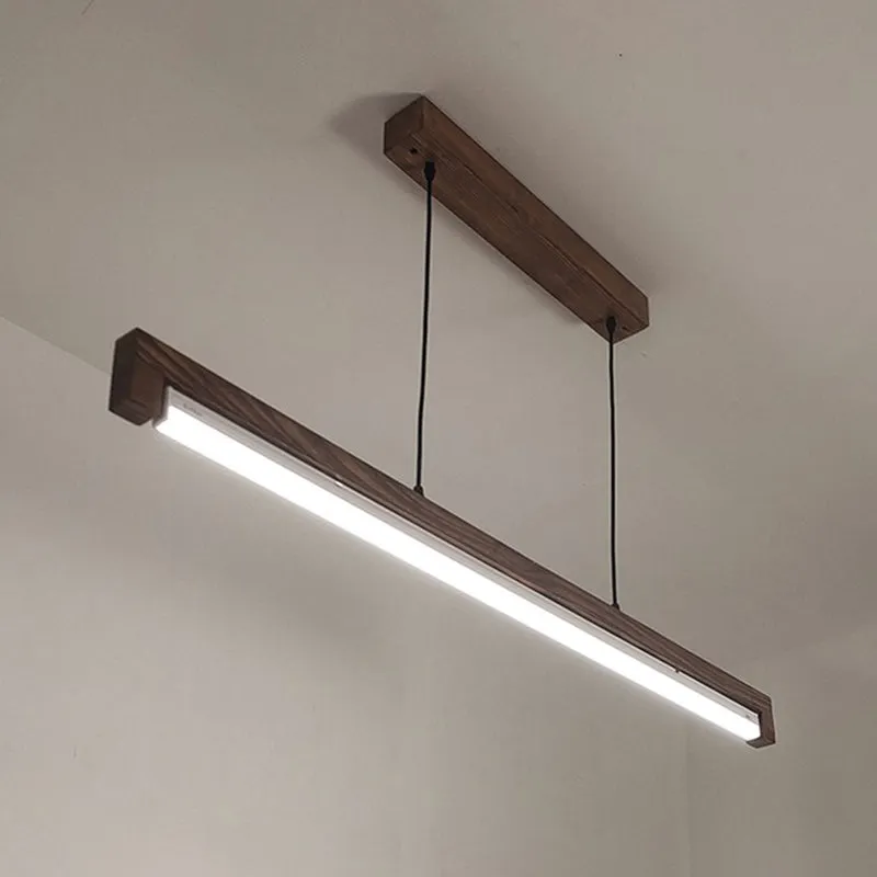 Grazia Linear LED Wooden Ceiling Lamp - Brown media 4