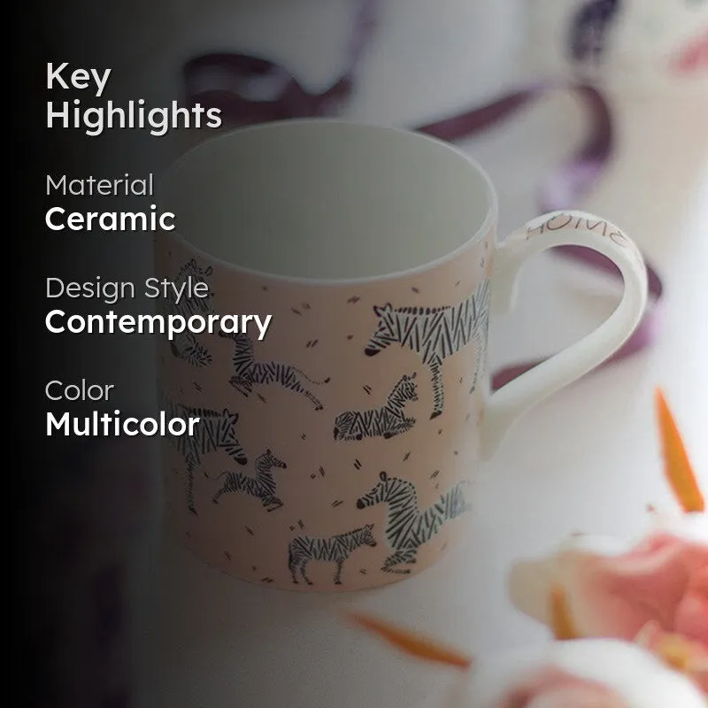 Zebra Ceramic Coffee Bone China Coffee Mug (300 mL) media 2