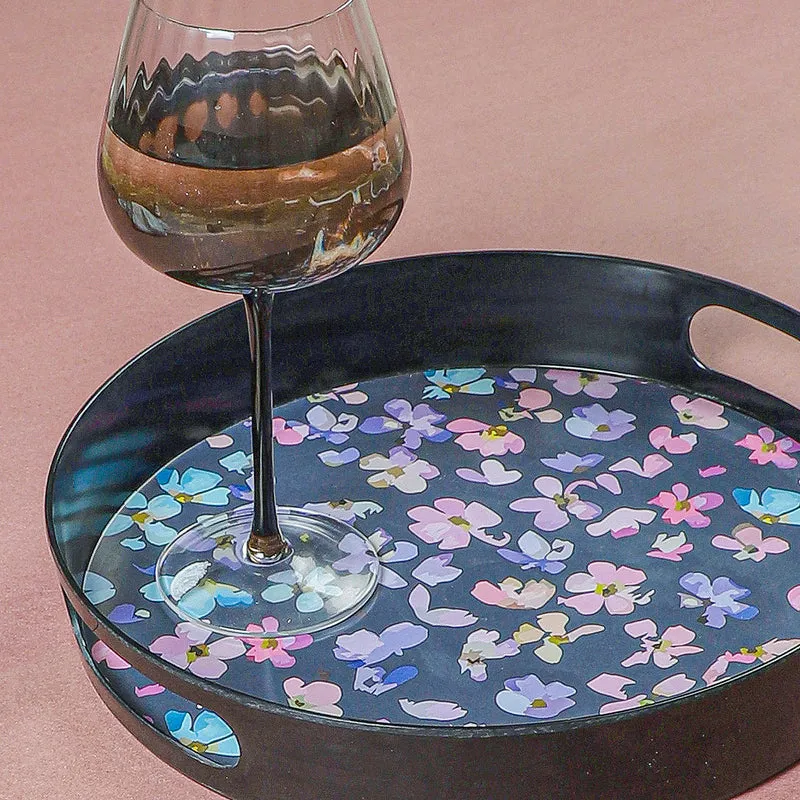 Dalna Floral Round Serving Tray media 3