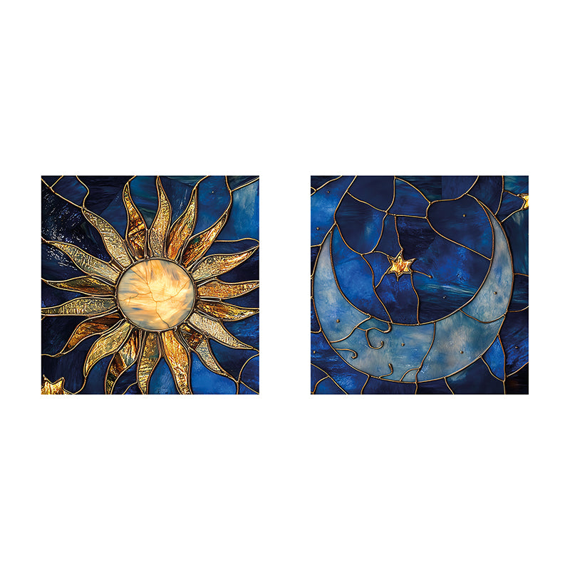 Celestial Mosaic Cotton Canvas Wall Art - Set Of Two media 3