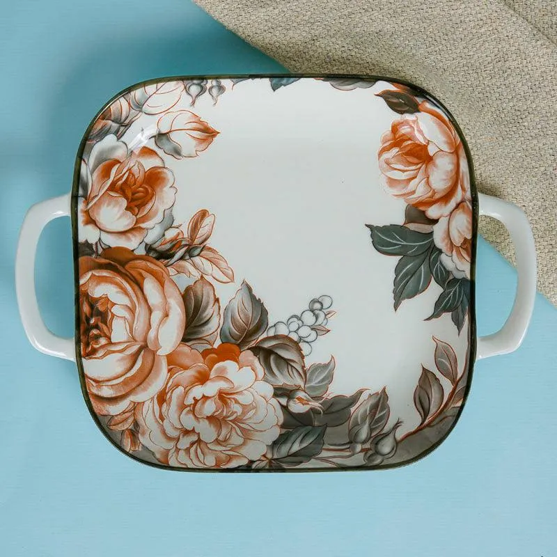 Maduva Floral Square Platter - Set Of Two media 3