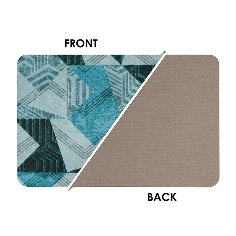 EdgeAbstra Polyester Kitchen Floor Mats (Blue) - Set of Two media 9