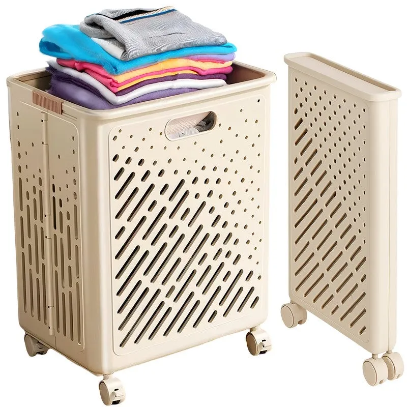 Rioware LinenMove Rolling Laundry Basket - Beige media 4