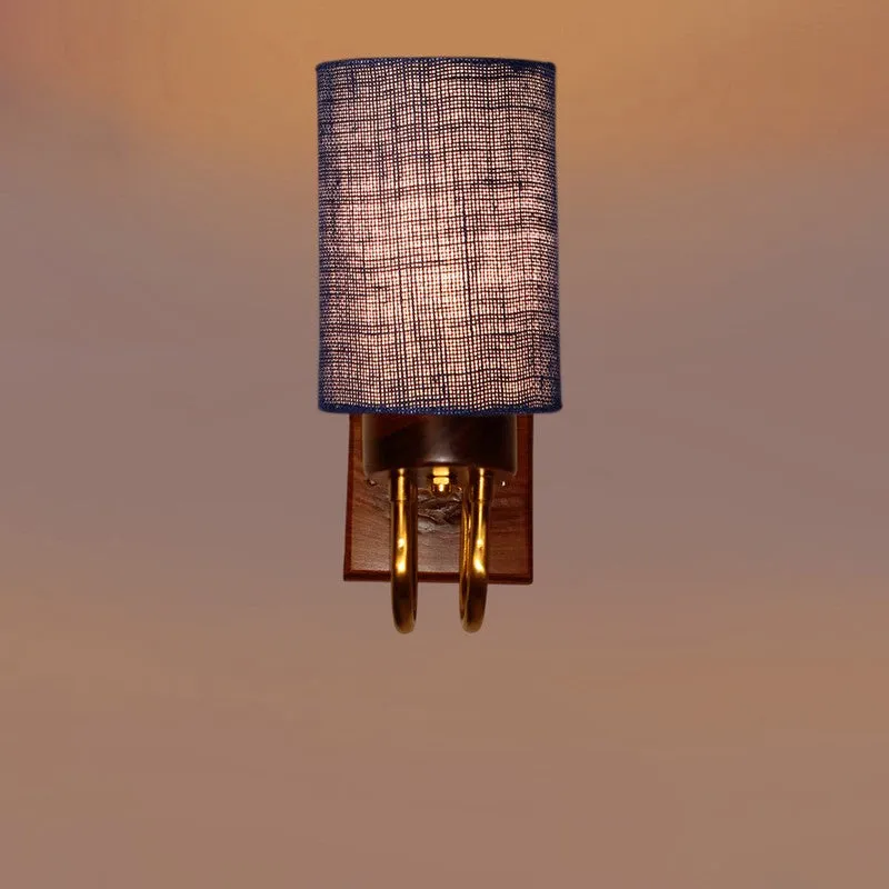 Gilded Arch Jute Wall Lamp - Blue media 6