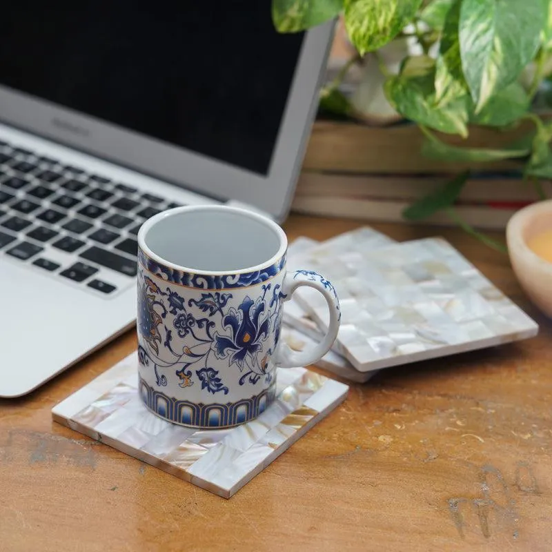 Casper Square Mother Of Pearl Coaster - Set Of Four media 1