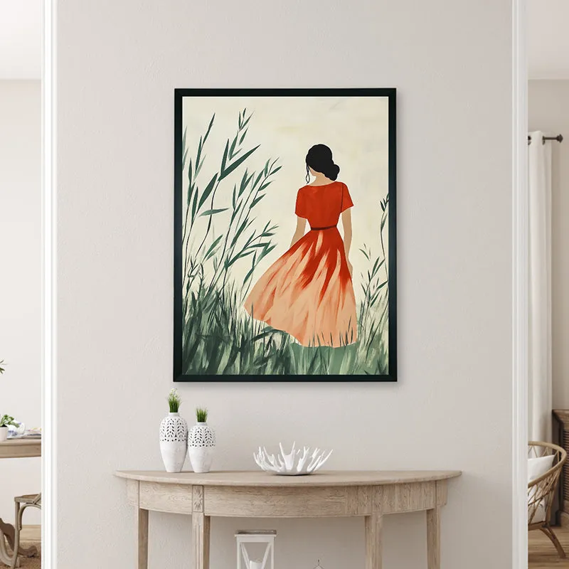 Solitary Girl Canvas Wall Art With Resin Frame media 4